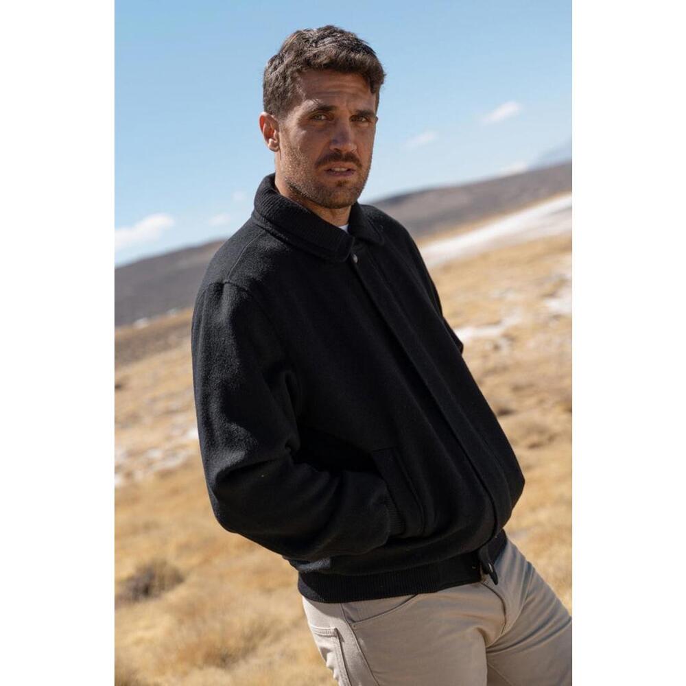NWT $795 Kuna Royal Alpaca SOFT Black Bomber Jacket Large